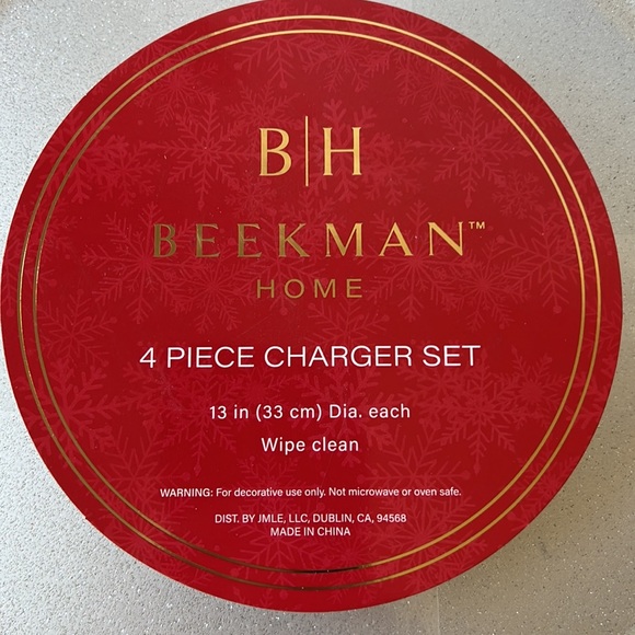 Beekman Home 4 Piece Charger Set New - Picture 4 of 9